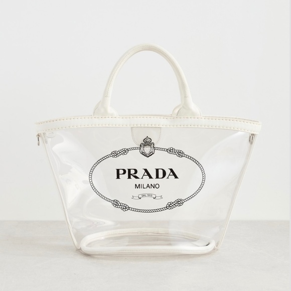 Prada Canapa Tote Bag, Plexi PVC - Picture 1 of 7
